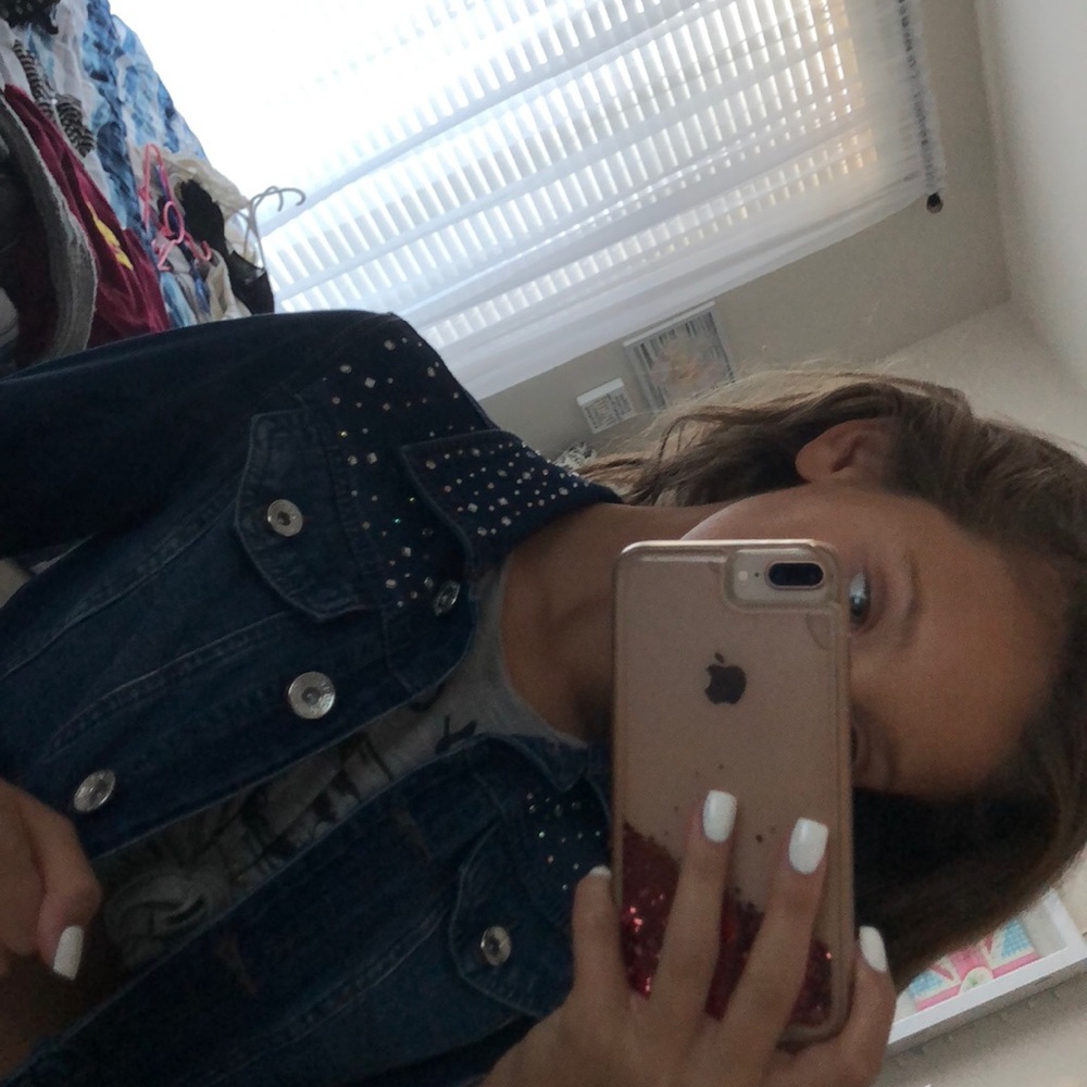 A jean jacket with studs